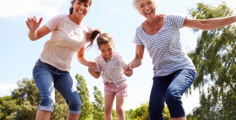 Family holding hands