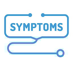 Stethoscope icon with symptoms