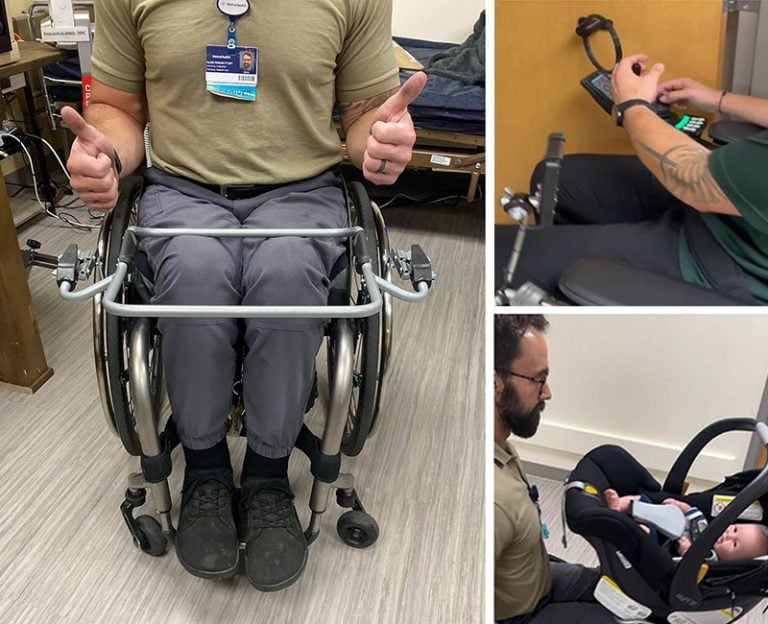 Collage of various adaptive equipment