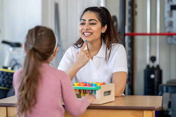 A pediatric Rehabilitation patient and a provider