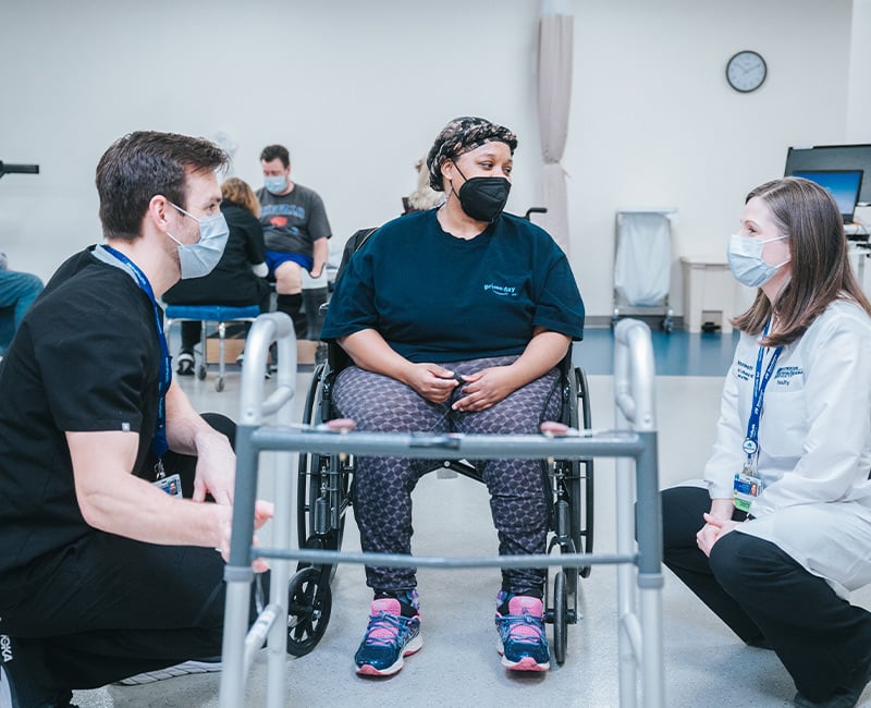 A Rehabilitation patient in a wheelchair